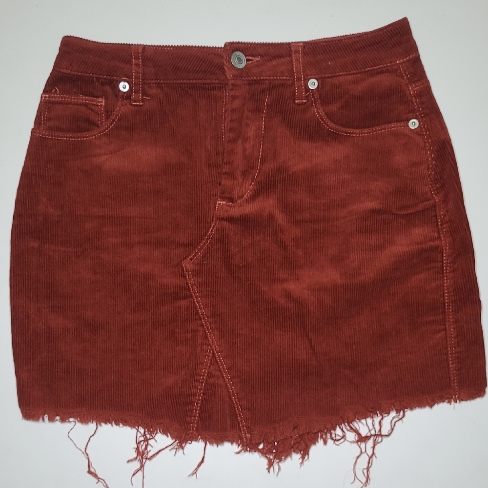 Love Tree Rust Corduroy Mini Skirt